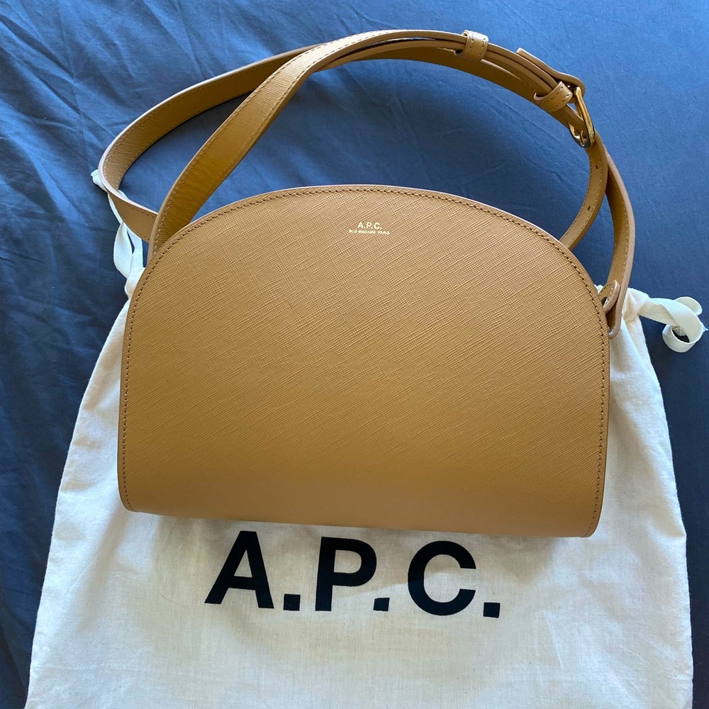 A.P.C Half Moon Crossbody Bag in Tabac
